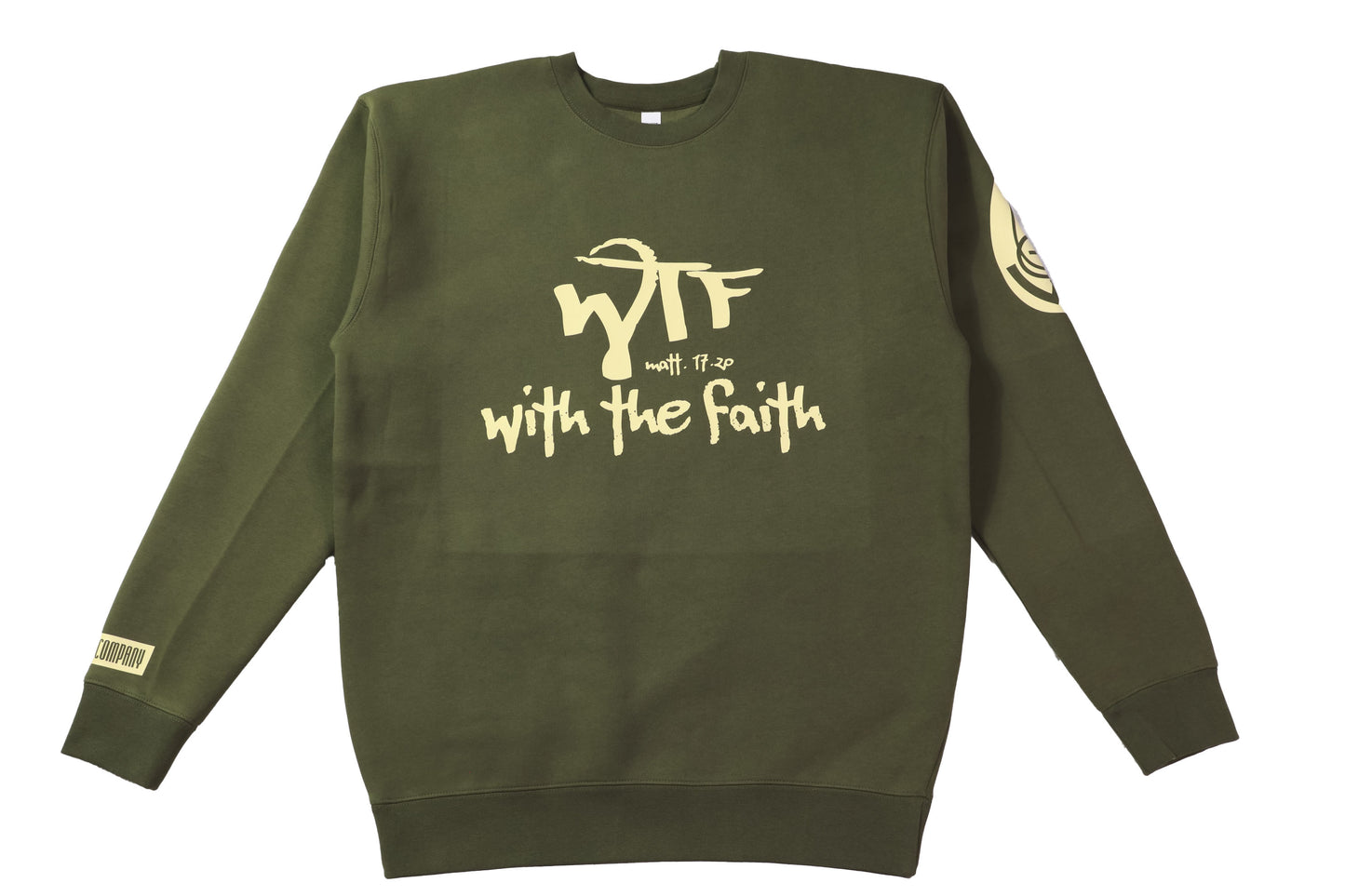 With The Faith Olive Crewneck Sweater