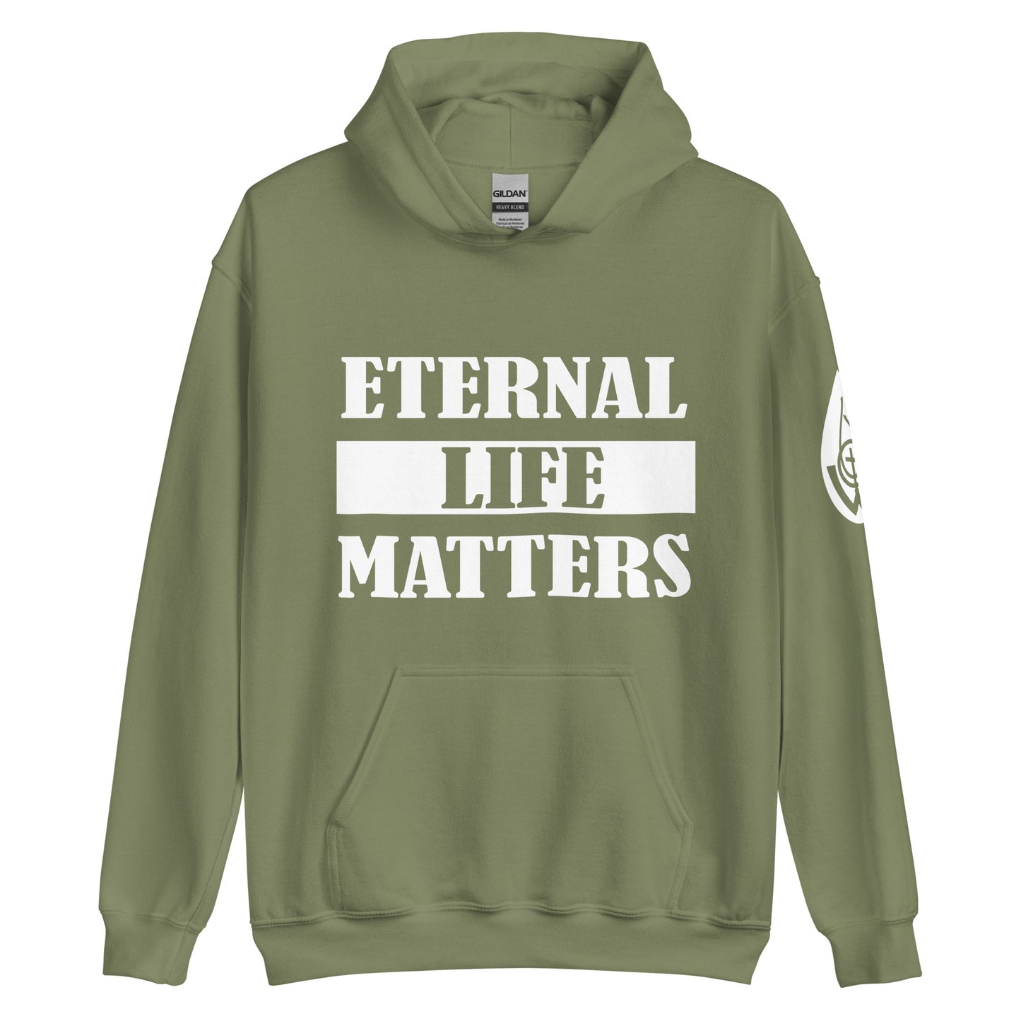 Eternal Life Matters Pull Over Hoodie w/ White Lettering